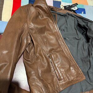 Mauritius Cognac Leather Jacket -NEW- Womens XXXL